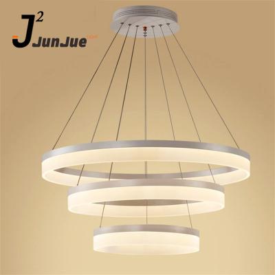 China Modern Art Unique Modern Design Round 3 LED Ring Chandelier Led Circle Ring Pendant Light Hanging Decorative Led Pendant Lighting For Office for sale