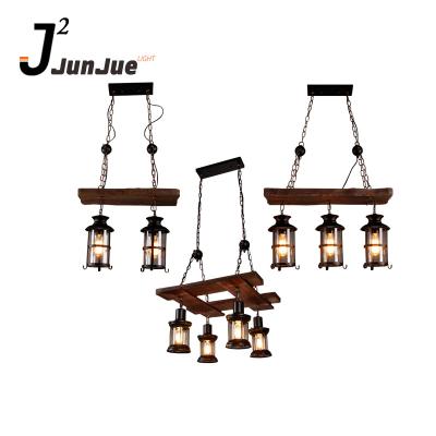 China Post Modern Holiday Lighting Vintage Fireworks Wood Trace Retail Retro Ladder Chandeliers Industrial Pendant Lamp Light Wood Hanging Lamp for sale