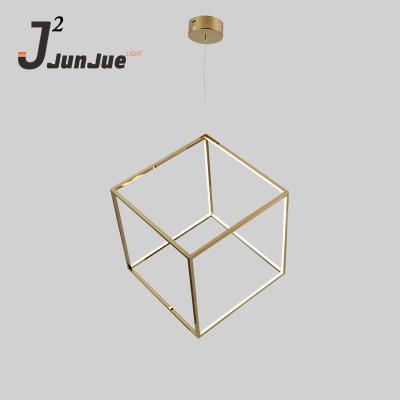 China Square And Rhombus Style Modern Decorative Modern Creative Gold Color Led Pendant Lamp for sale