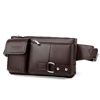 China Fashionable Factory Wholesale Men's Multifunctional Pussy Pack Wallet Leather Cross - Body Chest Bag for sale