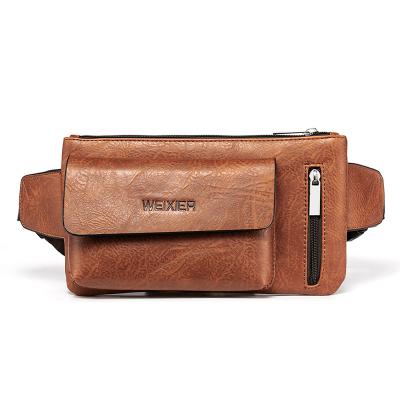 China Water Proof Wholesale Bestselling Cross - Body Bag 3 Color Leisure PU Men Waist Bag for sale