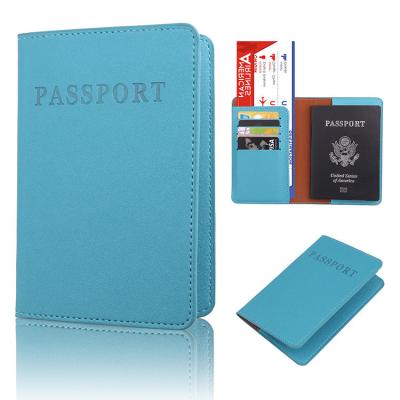 China Portable Matte Leather Passport Book Multi Functional PU Travel On Board Pure Color Custom Passport Holder for sale