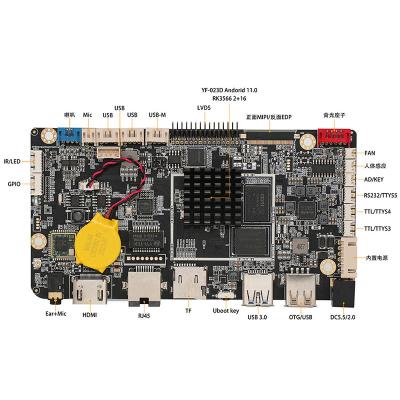 China 2GB +32GB  Linux Debian 10 RJ45 RS232 TTL USB3.0  Rockchip RK3566 Android Industrial grade Embedded Development Motherboard YF-023D for sale