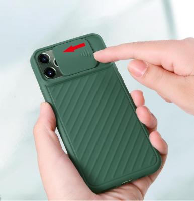 China Soft Silicone Cell Phone Case Sliding Camera Cover Cell Phone Case For iPhone 11 Pro Silicone Sliding Case for sale