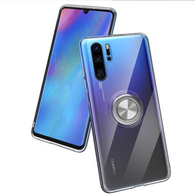 China New Product Ultra Thin Clear Magnetic Mobile Phone Case Holder Ring TPU Back Cover For Huawei P30 pro for sale