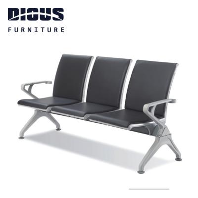 China Diousnew Modern Wholesale Modern Customer Waiting Aluminum PU Airport Seating Hospital Clinic Waiting Room Chair for sale