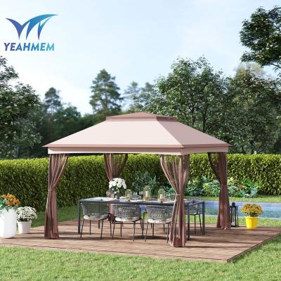 China Weather Resistant Waterproof 3x4 Noise UP Outdoor Canopy Sunshade Building Pergola Mosquito Netting Garden Gazebo Tents for sale