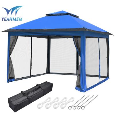 China Home Decor Automatico Glamping Decor Weatherproof Modern Luxury Outdoor Aluminum Wedding Garden Folding Tent Gazebo for sale