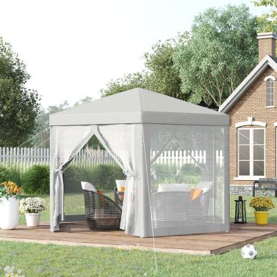 China Weather Resistant Patio Backyard Garden Wedding Party Event Tent with Hexagonal Mesh Netting Pop Up Gazebo Zippered 6-Pack Canopy for sale