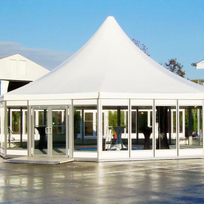 China Water Proof Resistance Commercial Advertising Glamping House Pagoda Canopy UV Luxury Glass Outdoor Trade Show Tents for sale