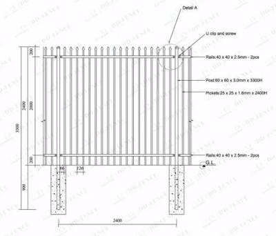 China Easily Assembled Black Decorative Aluminum Fences And Gates /Vertical Slat Fencing Cast Aluminum Fence For School/Garden/Government for sale