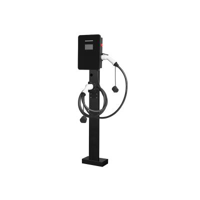 China New Designed Black Alloy Steel Charging Wallbox Rack Column EV Charger for sale