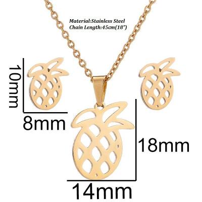 China TRENDY New European and American paper crane pendant necklace earrings set retro 18K gold stainless steel jewelry two piece set for sale