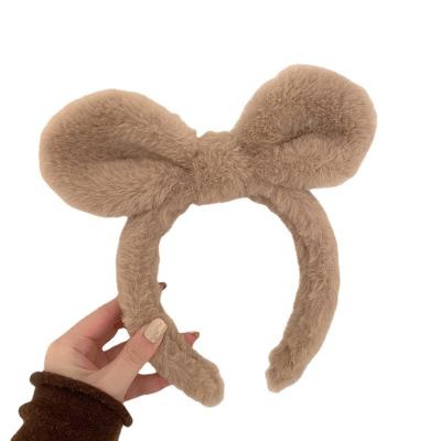 China Crystal Fashion girl plush rabbit ears hairband cute nifty hair accessories hairhoop for sale