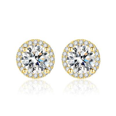 China TRENDY 925 silver needle diamond edge gold simple earrings gift jewelry baby stars fashion sweet highend earrings for sale