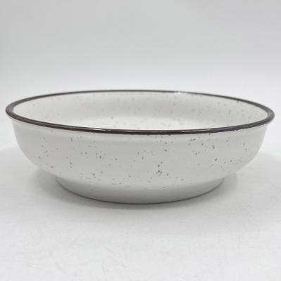 China Sustainable Hot Selling Porcelain Dinner Salad Bowl Set Stoneware Round Dish for sale