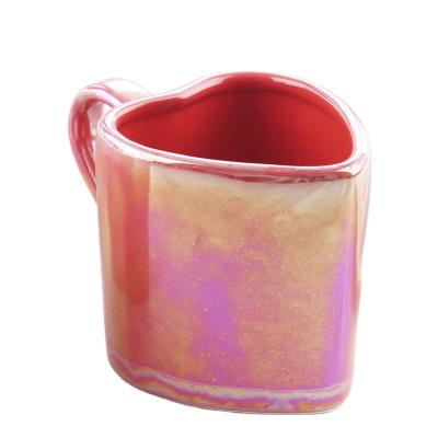 China Creative Microwavable Luster Wholesale Ceramic White Mug Making Mug For Valentine's Day for sale