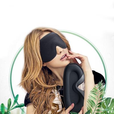 China Light Shading No Pressure Eye Shading Black 3D Contoured Concave Molded Blindfold Eye Mask Pocket Aircraft Blindfold Travel Cup Total Darkness for sale