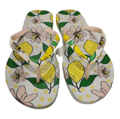 China Fashion trend transfer printing digital flip flops with flower sandals flip flop brand shoes for sale