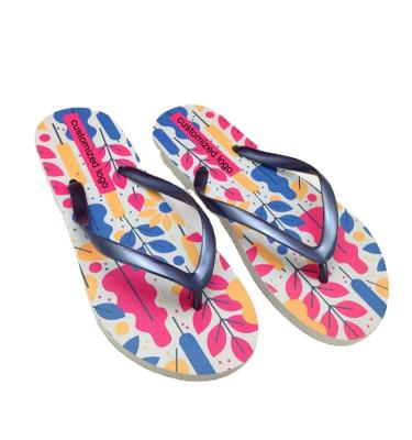 China Light Weight Latest Flower Fashion Print Style Women Flip Flops for sale