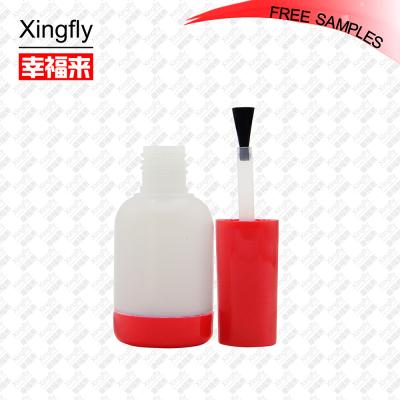 China 15ml Custom Empty Plastic Round Cosmetic Bottles With Cap And Brush For Nail Polish/Gel Polish/Glue for sale