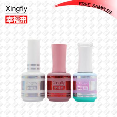 China Anti-drip. round 15ml empty glass nail polish bottle UV color gel soak off gel bottle with brush and cap for sale