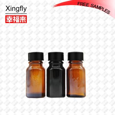 China Anti-drip. 11ml Amber Glass Empty Oil Bottle With Plastic Cap And Oil Brush For Oil Or Glue for sale