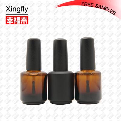 China Personal Care Gel Polish Bottle with Matt Black Printing Amber Bottle for sale