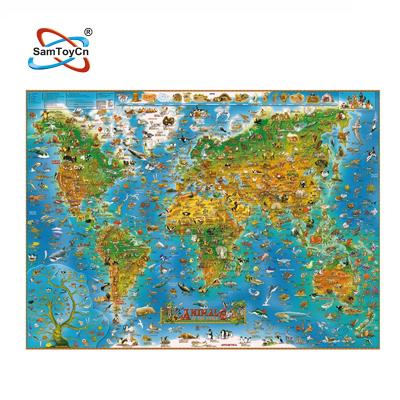 China Eco-friendly Kid Cardboard World Map Educational 1000 Puzzles for sale