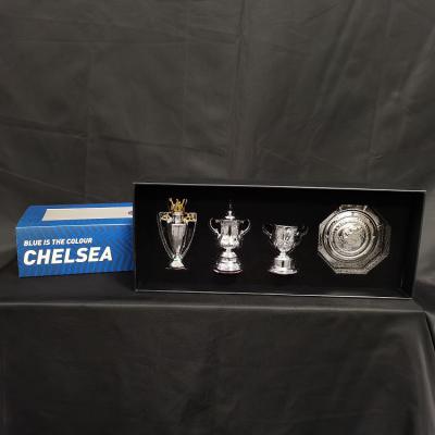 China Fans 4 Mini Football Trophies Resin Trophy Set Gift Box Soccer Cup for sale