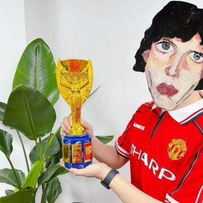 China Football Fan 36cm Soccer Resin Trophy Soccer Cup Trophies Awards W0Rld Cup Trophy for sale