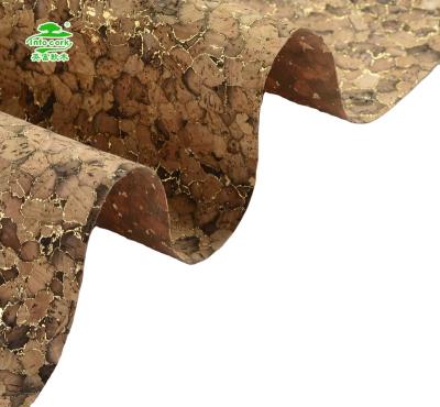 China Eco - Friendly Anti - Rust Carbide Stones Gilding Film Cork Fabric Synthetic Leather Sustainable For Wallpaper Cases for sale