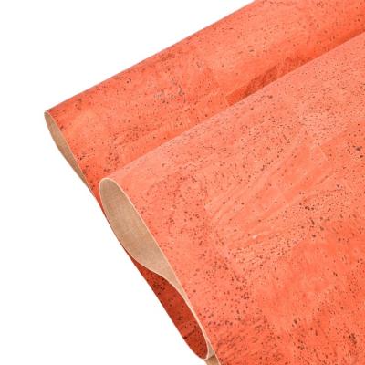 China Eco-friendly Anti-Mildew Cork Fabric Synthetic Leather Wholesale BEEF BLOOD Loaf Vein Thick Sustainable For Bags for sale