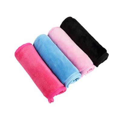 China QUICK DRY Adult Microfiber Coral Fleece Makeup Removing Cloth Plush Face Towel Makeup Removal Towel Gift Roll Printed Knitted for sale