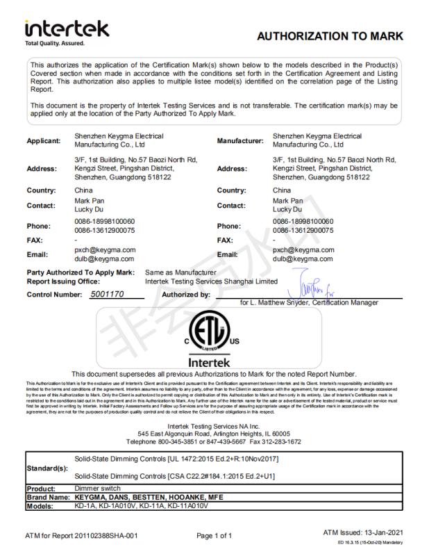 ETL - Shenzhen Hooanke Technology Co., Ltd.