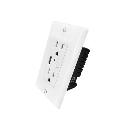 China Residential / General Purpose 110-240V 15A Smart Wall Outlet Zigbee Outlet for sale