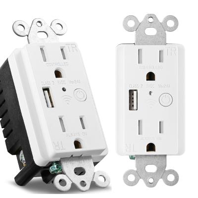 China 110V-250V USA Residential/General Purpose Standard Smart Wall Outlet with Tuya Smart APP for sale