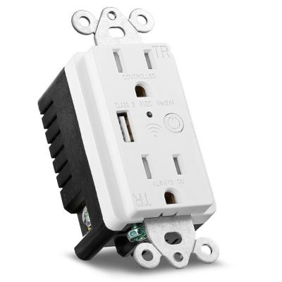 China 125V 15A Residential/Multipurpose Home Google and Alexa Supported WIFI Smart USB Outlet for sale