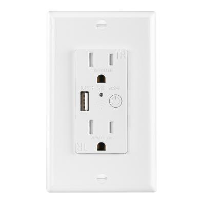 China Tuya Residential / General Purpose American Standard WIFI Smart Socket Outlets With USB Port for sale