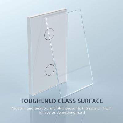 China Glass+PC Plastic 2 Strip AU Smart Home Touch Screen Tempered Glass Lamp Switch (Australian Standard) with Tuya APP for sale