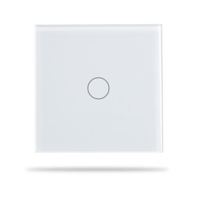 China EU 100-240V WIFI Smart Glass+PC Tempered Plastic 1 Touch 1 Strip Wall Smart Switch For Smart Home for sale