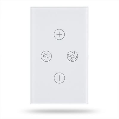 China Tempered Glass+PC Fireproof Standard WIFI US/AU Touch Smart Wall Switch with Fan and Light Control for sale