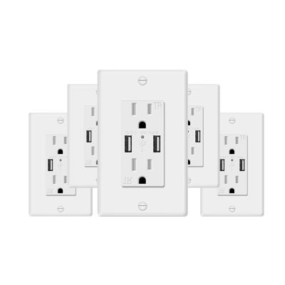 China Residential / General Purpose Furniture USB Electrical Outlet Outlet With 4.2A Dual USB Charger for sale