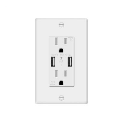 China US Residential / General Purpose Standard In Wall 4.2A USB Fast Charging Wall Outlet for sale