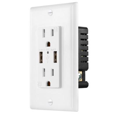 China Residential/General Purpose ETL Listed Dual 4.2A USB Fast Charging Wall Outlet for sale