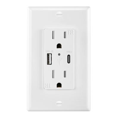 China Residential / General Purpose 5V 4.2A Multi Functional Wall Mounted Type C USB Outlet for sale