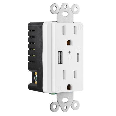 China Residential / General Purpose Furniture Power Outlet With Quick Charging Type C USB Outlet for sale