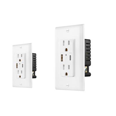 China US/Japan Residential/General Purpose Wall Socket With 5V 4.2A Type-A Type-C Outlet for sale