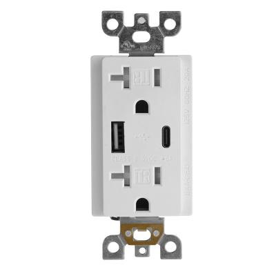 China UL943 20A 125V 60Hz 5V 4.8A Standard Residential / General Purpose Type-C USB Outlet for sale