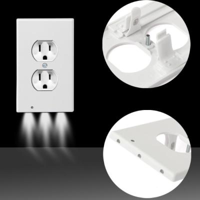 China Sensor Control Hooank Outlet Smart Light Electric Wall Plate With LED Night Lights for sale